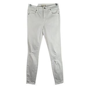 M Harper Heritage Francesca's White Mid Rise Skinny Jeans NWT Size 26 Distressed